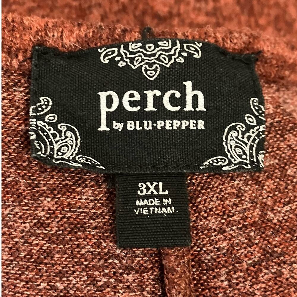 Perch by Blu Pepper Brick Orange Bow Tie Back Soft 3/4 Sleeve Sweater | Size 3XL - Picture 10 of 12